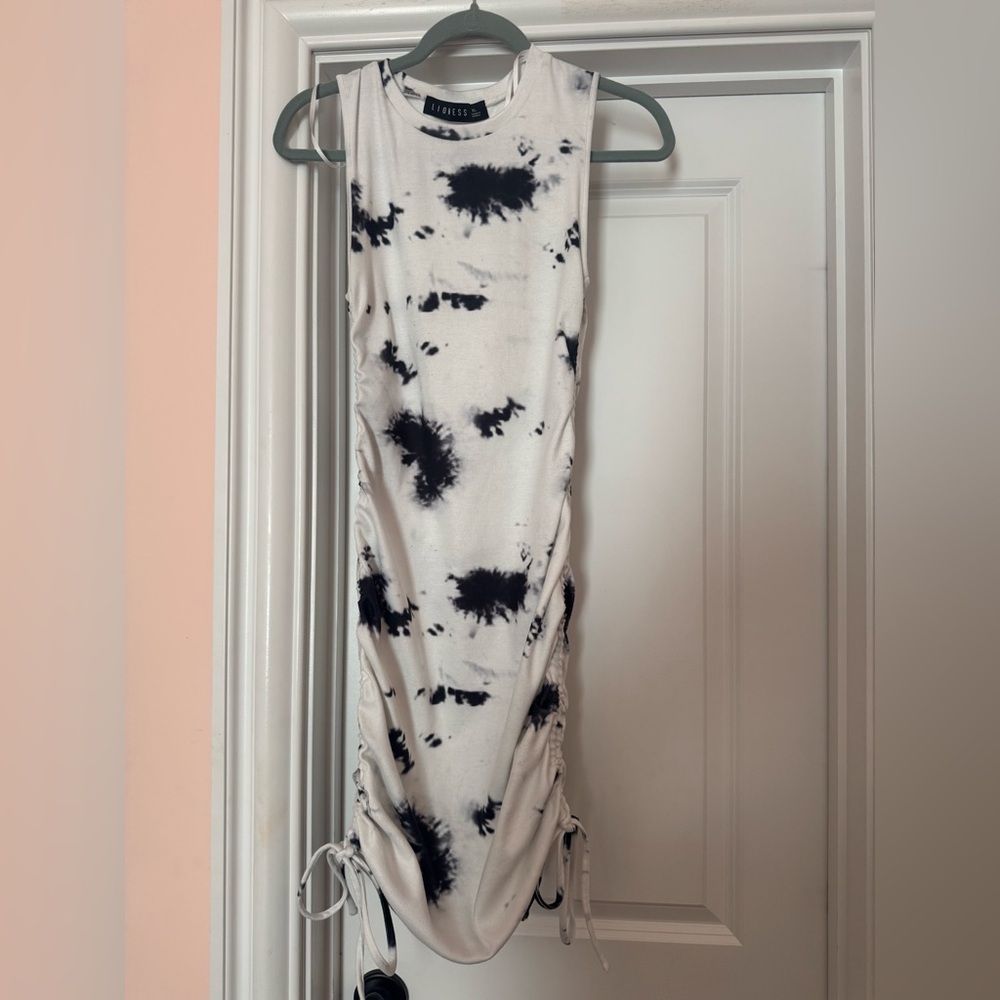 Lioness Black and White Tie-Dye Mini Dress